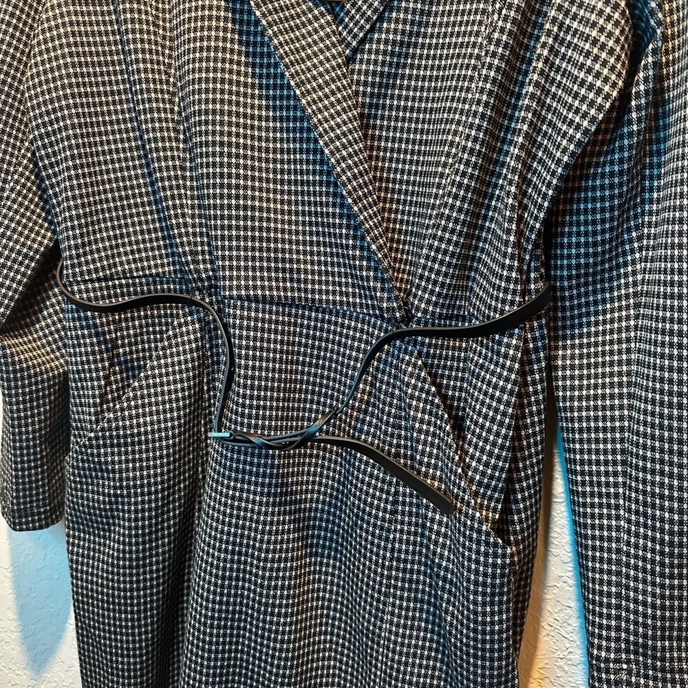 NWT Max Studio Blazer Houndstooth Dress with Tie Belt Women’s Size XL - Picture 3 of 8
